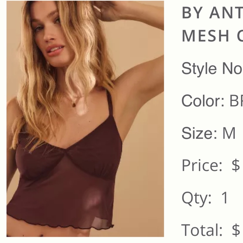 brown mesh tank